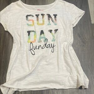 Girls White Graphic Tee